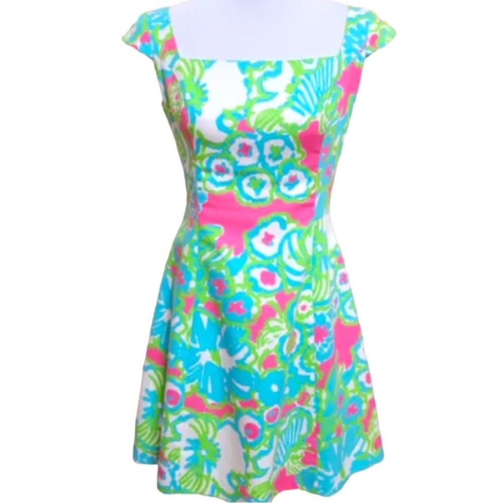 EUC Lilly Pulitzer York Dress Size 00 Fit Flare